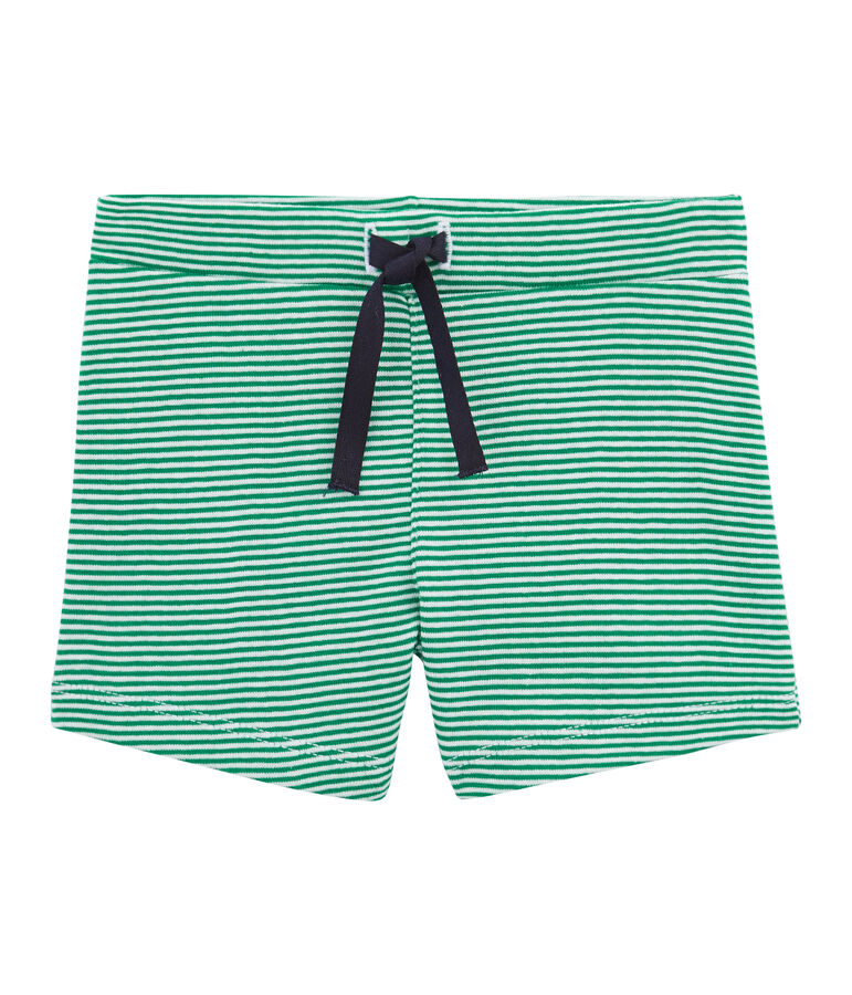 Short b&eacute;b&eacute; gar&ccedil;on ray&eacute; vert/blanc