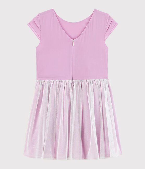 Robe cérémonie en crêpe et tulle enfant fille rose BOHEME