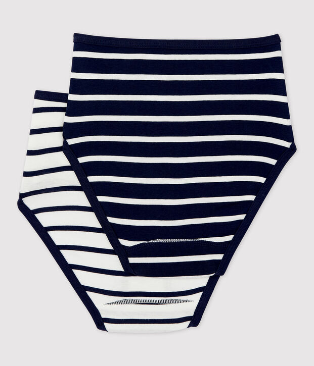 Lot de 2 culottes taille haute en coton Femme multicouleur