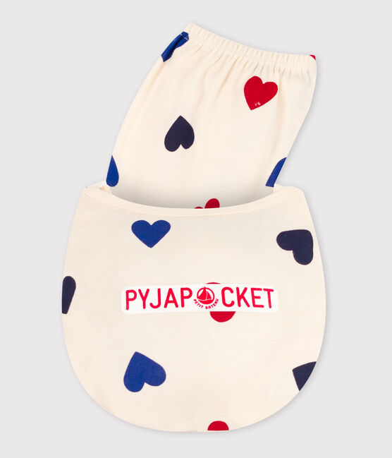 Pyjacourt cœur petite fille en coton blanc AVALANCHE/ MULTICO