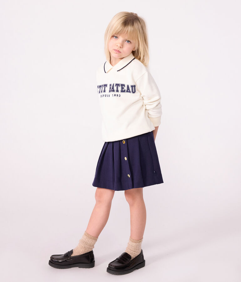 Sweatshirt enfant en coton imprim&eacute; &eacute;cru