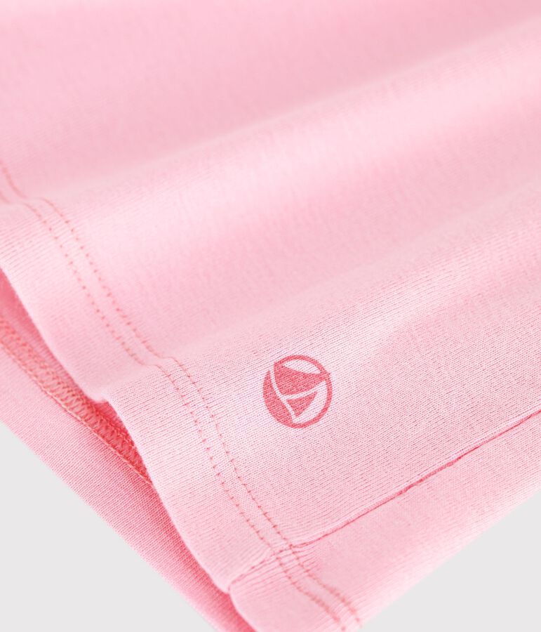 Tee-shirt enfant manches courtes en coton uni rose