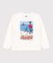 Tee-shirt manches longues en coton enfant fille blanc MARSHMALLOW