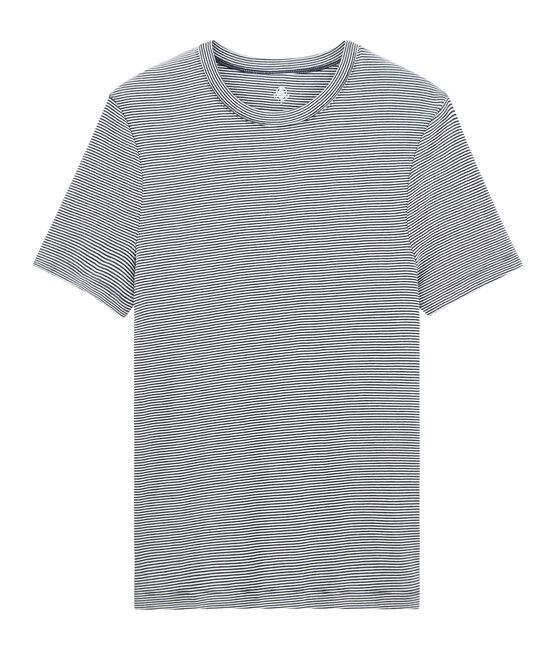 Tee shirt manches courtes col rond homme bleu SMOKING/blanc MARSHMALLOW