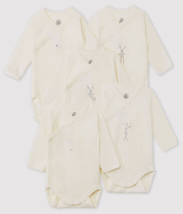 PETIT BATEAU - Lot de 5 bodies naissance manches longues bébé