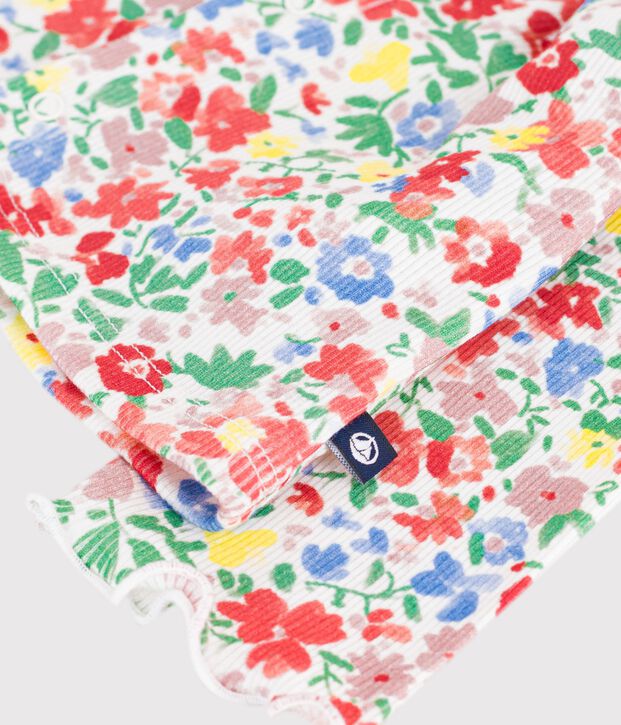 Cardigan b&eacute;b&eacute; en coton imprim&eacute; fleurs blanc/multicouleur