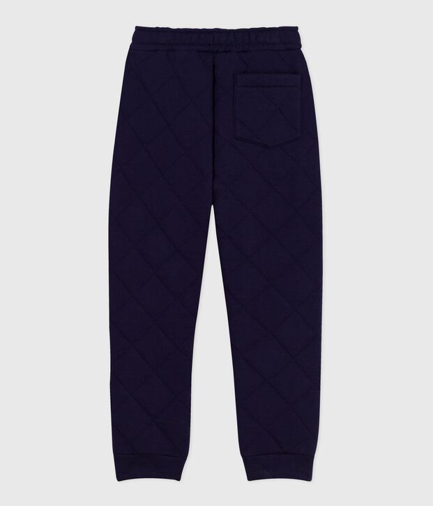 Pantalon de jogging enfant en coton uni bleu marine