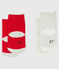 Lot de 2 paires de chaussettes bébé mixte rouge TERKUIT