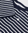 Tee-shirt manches longues en tubique enfant garçon bleu SMOKING/blanc MARSHMALLOW