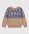 Pull jacquard enfant en laine et coton multicouleur/multicouleur