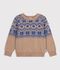Pull jacquard enfant en laine et coton multicouleur/multicouleur