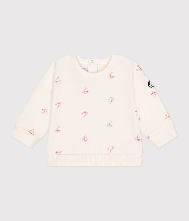 Sweatshirt b&eacute;b&eacute; en coton imprim&eacute; bateau vintage rouge/rouge