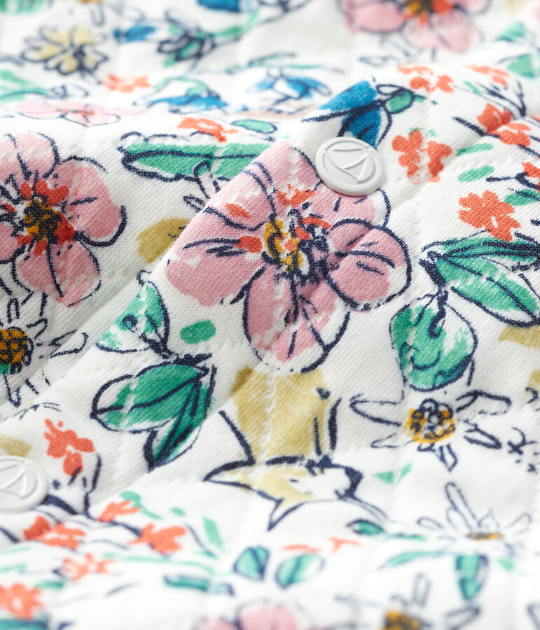 Cardigan matelass&eacute; b&eacute;b&eacute;. blanc MARSHMALLOW/blanc MULTICO