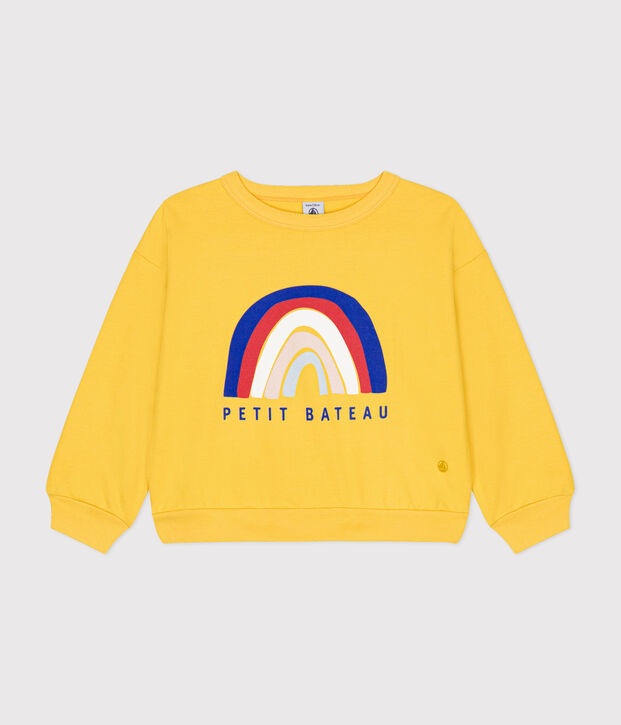 Sweatshirt en molleton l&eacute;ger enfant fille jaune