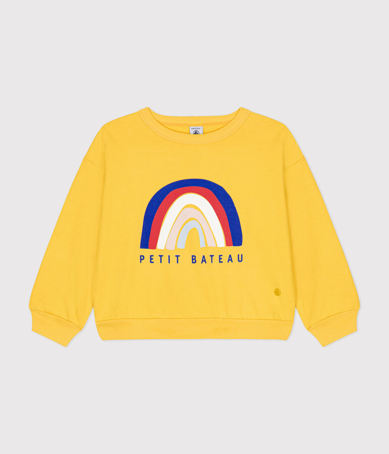 Sweatshirt en molleton l&eacute;ger enfant fille jaune NECTAR