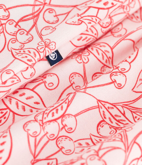 Combicourte bébé en coton sans maches, imprimée cerises roses rose FLEUR/ SPI