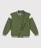 Veste teddy enfant en coton vert OLIVINE/ MILK
