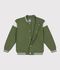Veste teddy enfant en coton vert/&eacute;cru