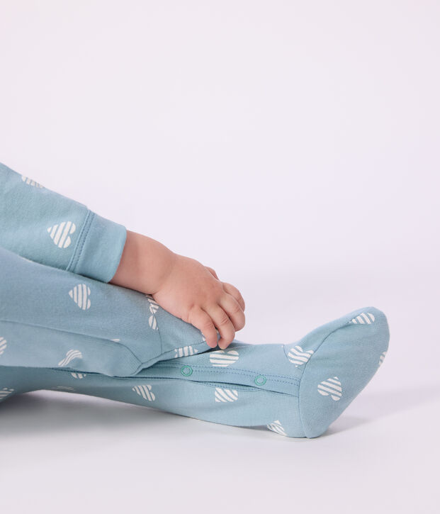 Pyjama b&eacute;b&eacute; en molleton gratt&eacute; imprim&eacute; c&oelig;urs vert/blanc