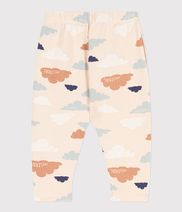 Pantalon b&eacute;b&eacute; en molleton imprim&eacute; &eacute;cru/multicouleur