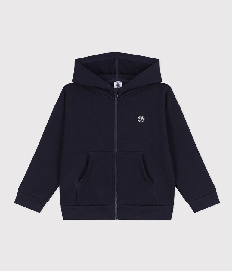 Sweatshirt zipp&eacute; &agrave; capuche enfant gar&ccedil;on bleu SMOKING