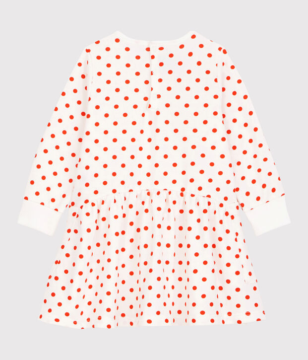 Robe en molleton b&eacute;b&eacute;. blanc/orange