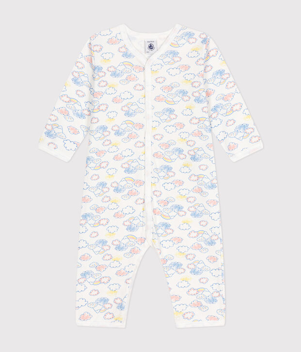 Pyjama sans pieds en coton b&eacute;b&eacute; blanc/multicouleur