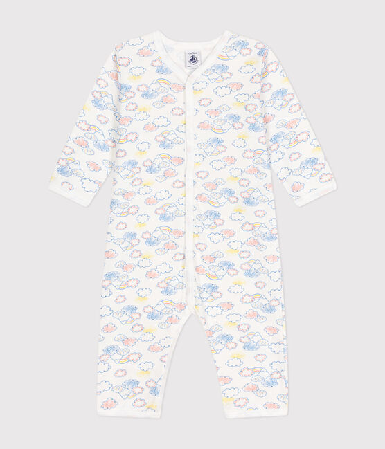 Pyjama sans pieds en coton bébé blanc MARSHMALLOW/blanc MULTICO
