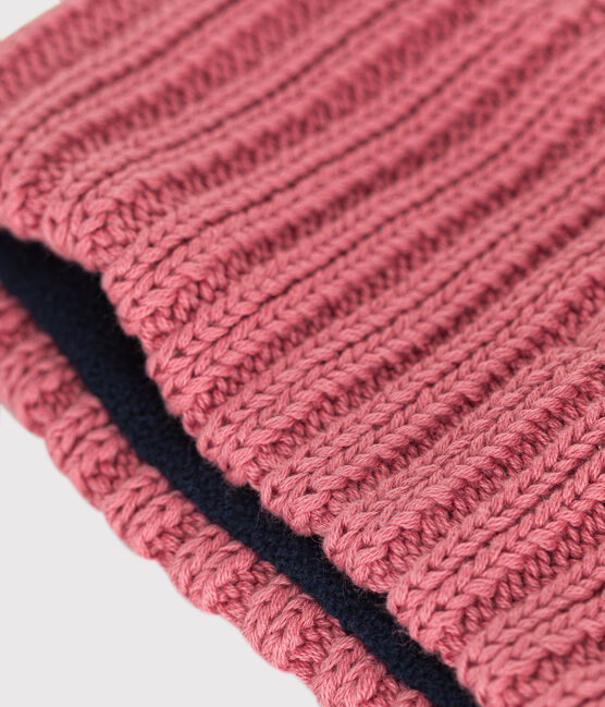Snood en tricot doublé en polaire bébé rose ROSEWOOD