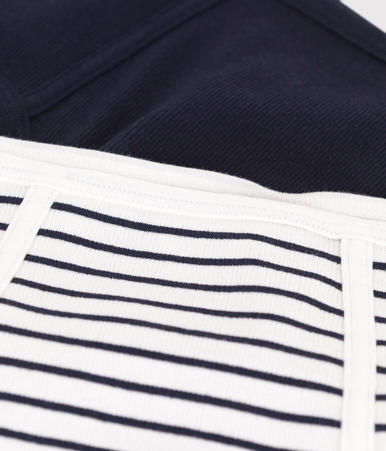 Lot de 2 culottes femme en coton et &eacute;lasthanne tailles hautes variante 1