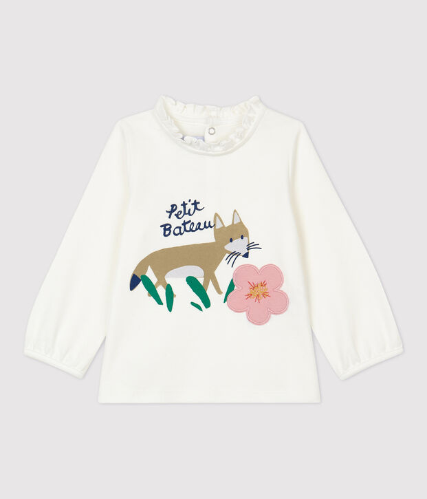 Blouse en coton b&eacute;b&eacute;. blanc