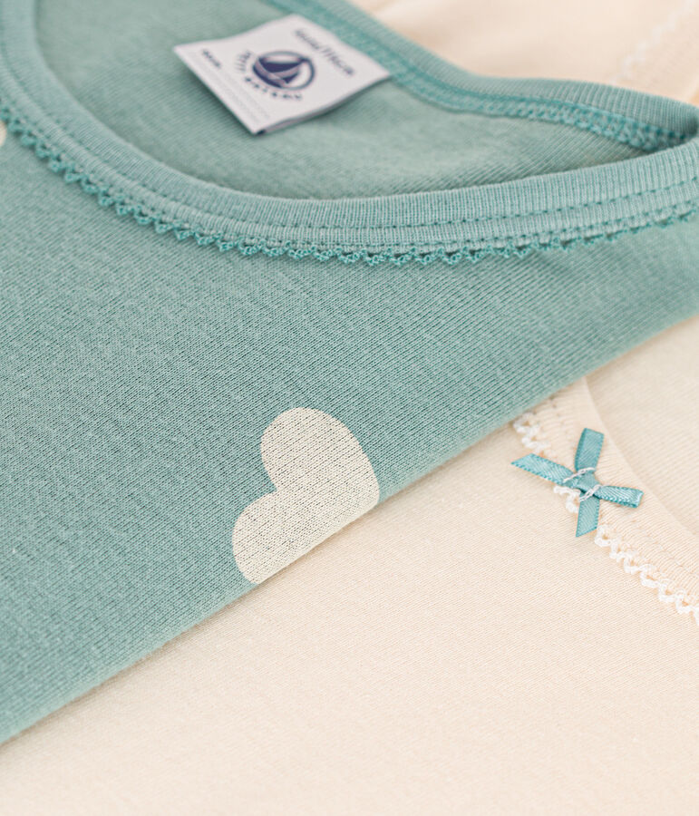 Lot de 2 tee-shirts &agrave; manches courtes c&oelig;ur en coton enfant variante 1