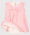 Body robe vichy rose bébé fille en côte blanc MARSHMALLOW/rose GRETEL