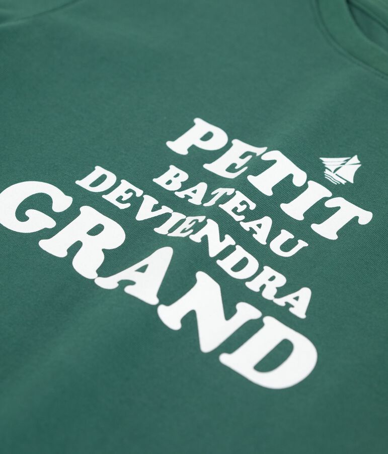 Tee-shirt enfant &agrave; manches courtes imprim&eacute; vert WILLOW