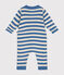 Combinaison rayée en tricot de laine et coton bébé bleu BEACH/ AVALANCHE