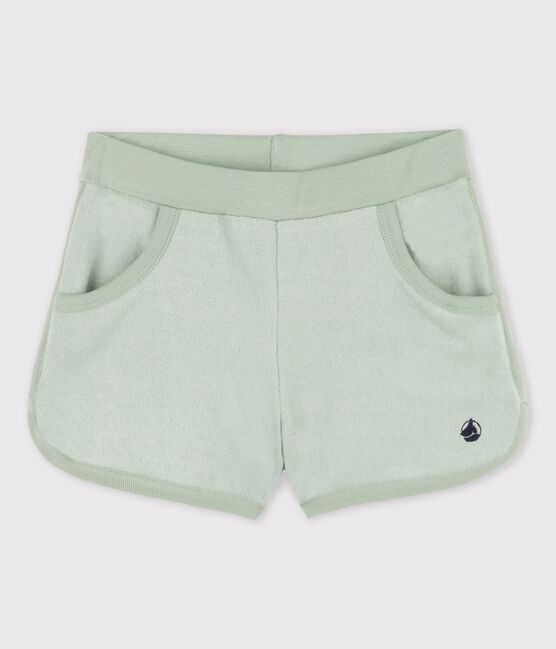 Short en bouclette éponge enfant fille vert HERBIER