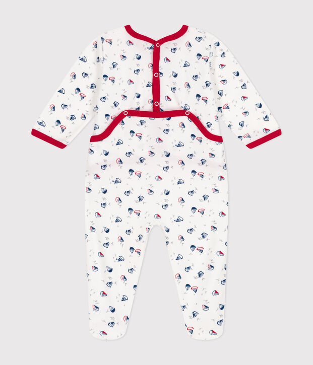 Dors bien en velours b&eacute;b&eacute; blanc/bleu/multicouleur