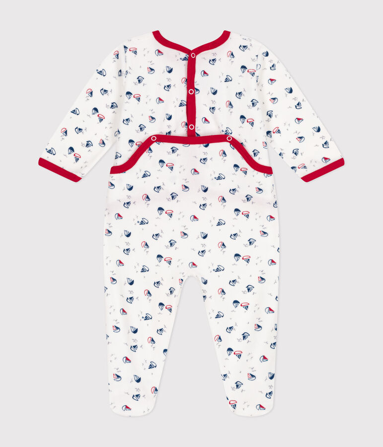 Dors bien en velours b&eacute;b&eacute; blanc/bleu/multicouleur