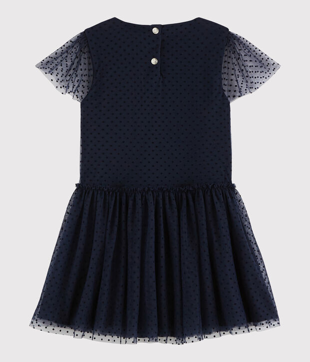 Robe manches courtes enfant fille bleu marine