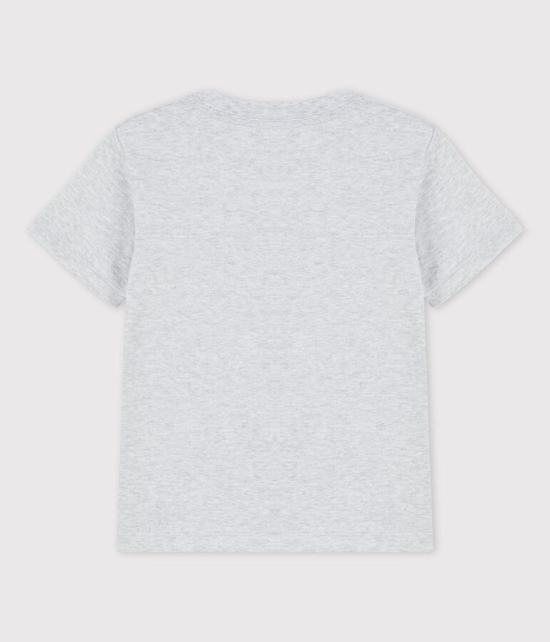 T-shirt manches courtes en coton enfant gar&ccedil;on gris POUSSIERE CHINE