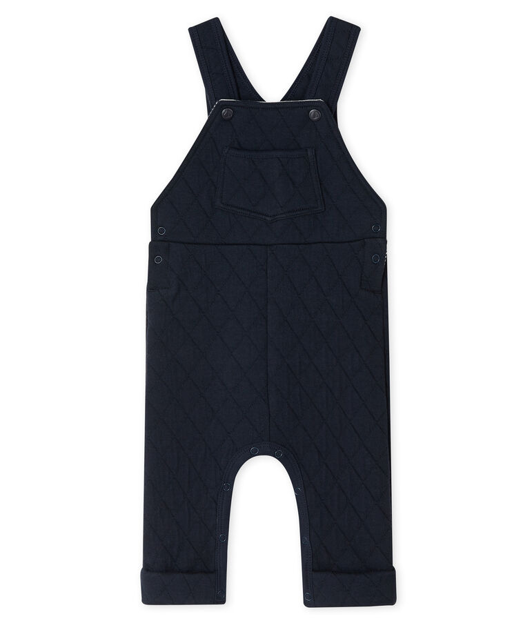 Salopette b&eacute;b&eacute; gar&ccedil;on en tubique matelass&eacute; bleu SMOKING