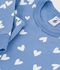 Pyjama enfant en molleton &agrave; c&oelig;urs bleu/blanc
