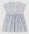 Robe manches courtes en popeline bébé fille blanc MARSHMALLOW/blanc MULTICO