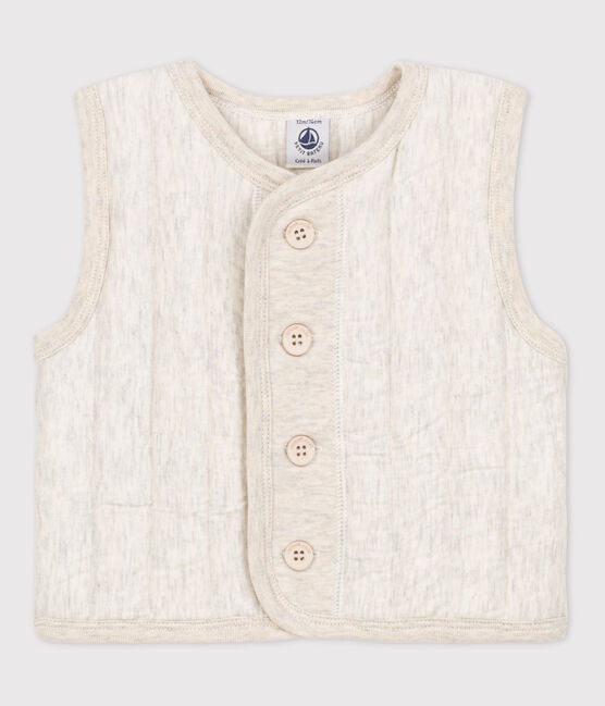 Veste bébé sans manche en tubique matelassé beige MONTELIMAR CHINE