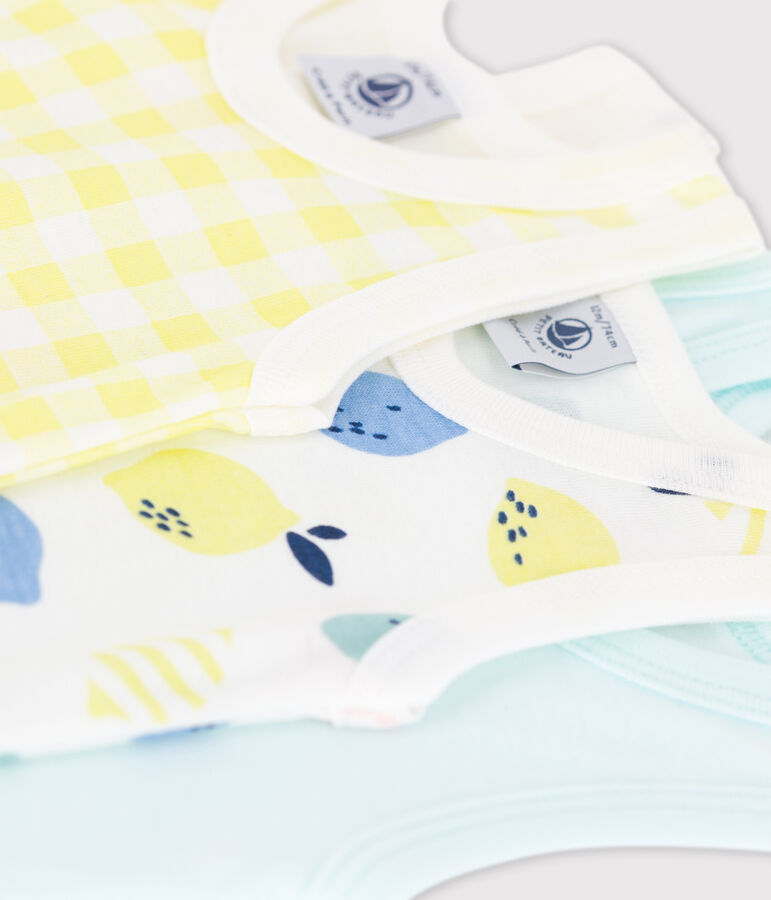 Lot de 3 bodies sans manches citrons color&eacute;s b&eacute;b&eacute; multicouleur
