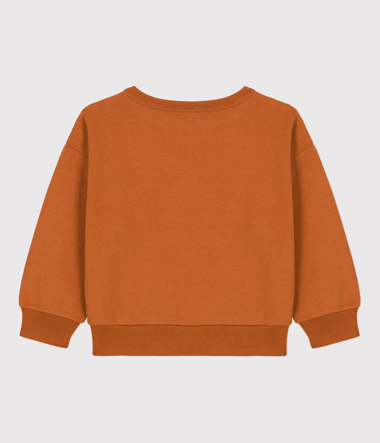 Sweatshirt imprim&eacute; en molleton enfant fille / gar&ccedil;on marron ECUREUIL