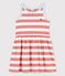 Robe rayée sans manche en coton enfant fille rose PAPAYE/ MARSHMALLOW