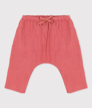 PETIT BATEAU - Pantalon sarouel uni en gaze de coton bio bébé