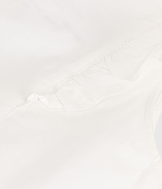 Robe cérémonie en popeline enfant fille blanc ECUME