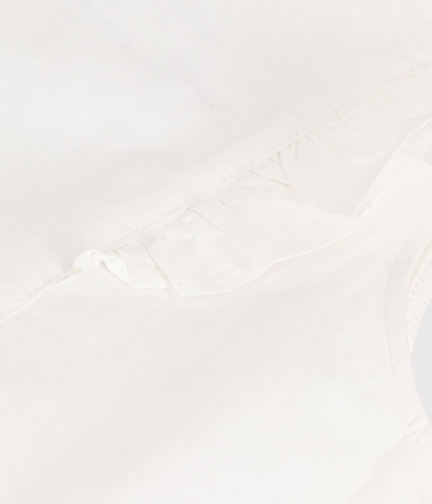 Robe c&eacute;r&eacute;monie en popeline enfant fille blanc